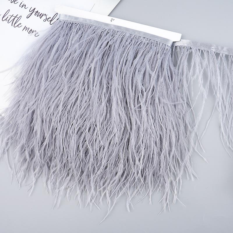 Diy Handmade Accessories Colorful Ostrich Feather Cloth Edge Decorative Accessories Clothing Accessories Wedding Skirt