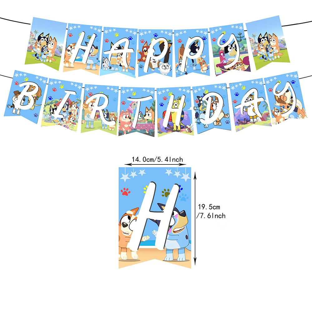 30 шт. голубо-синие принадлежности для вечеринок с собаками включают баннер, топперы для торта, воздушные шары