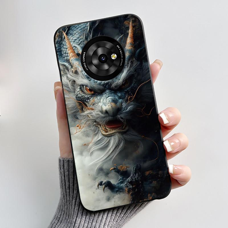 Чехол для телефона TCL Suixuetang M1 / OneTouch T615N Роскошный Дракон Милый Крутой Мальчики Девочки Мягкий Силикон Задняя Крышка Черный Корпус