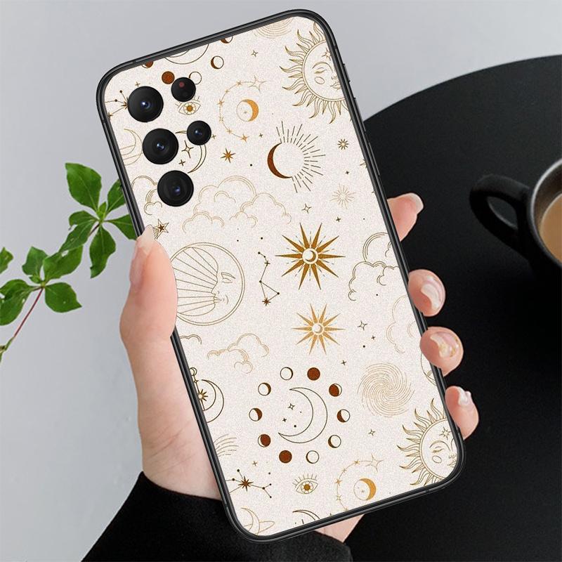 Эстетичный чехол для телефона Луна и Солнце Для Samsung Galaxy S25 S24 S23 S22 S21 Ultra S24 S23 S22 S21 S25 Plus S24 S25 FE