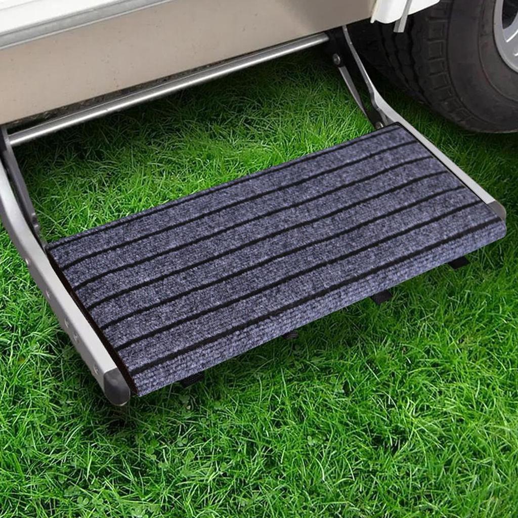 Rv Stair Rug Non-slip Motorhome Stair Covers Adjustable Weather Resistant Trailer Ladder Protector for Beach Camping Tailgate