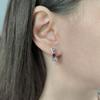 Серебряные серьги с натуральным гранатом 0.913ct, фианитами (2191438)