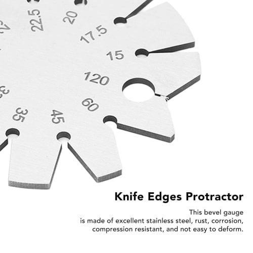 Stainless Steel Round Angle Gauge, 15 To 120 Degrees, Portable with Storage Case, Suitable for Woodworking Knives, Gauge Tools, Chisels, Planers