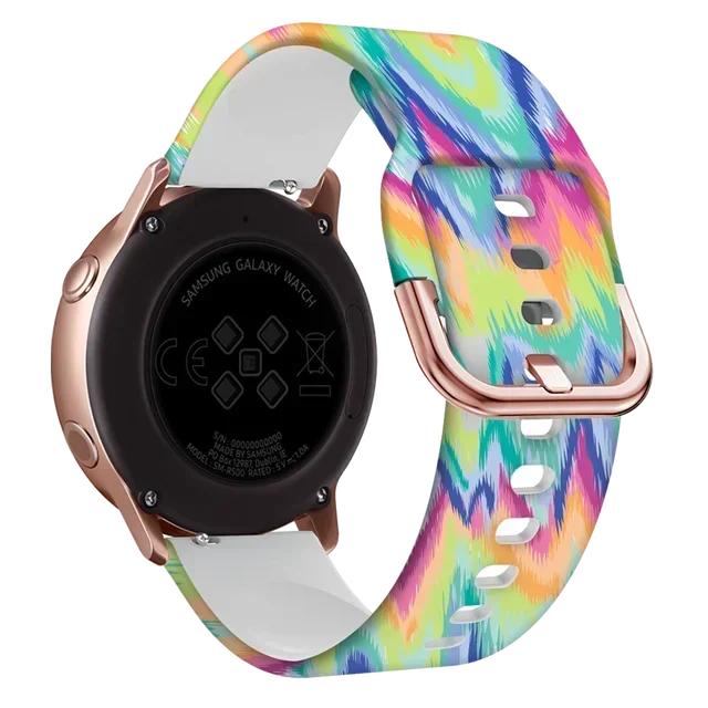 20 мм Печатный силиконовый ремешок для часов для Garmin Forerunner 165 645 245 158 55 Vivoactive 5 3/VENU SQ 2/Venu 2 Plus/Vivomove HR