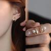 WUKALO New Elegant Gold Color Heart Pearl Stud Earrings Korean Fashion Jewelry For Woman Girls Accessories