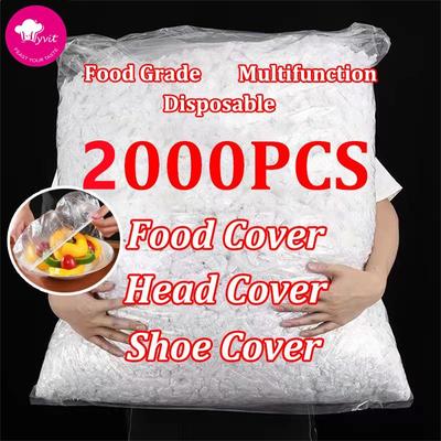 2000/1000/300/100 шт. одноразовые крышки для хранения продуктов в холодильнике, пластиковая упаковка, чехлы для пищевых продуктов, бахилы, шапочки для душа, миски, шляпы, сумка