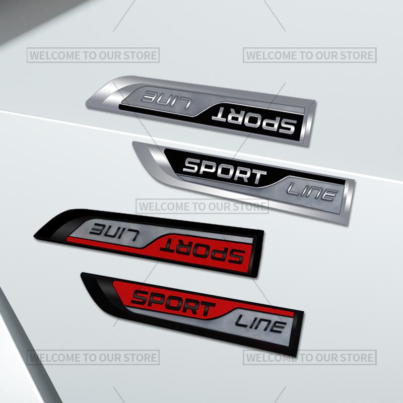 JBIW9 3D Car Styling Sport Line Emblem Side Badge Metal Stickers Rear Trunk Decals For Skoda Citigo Octavia Kodiaq Kamiq Yeti Fabia RS
