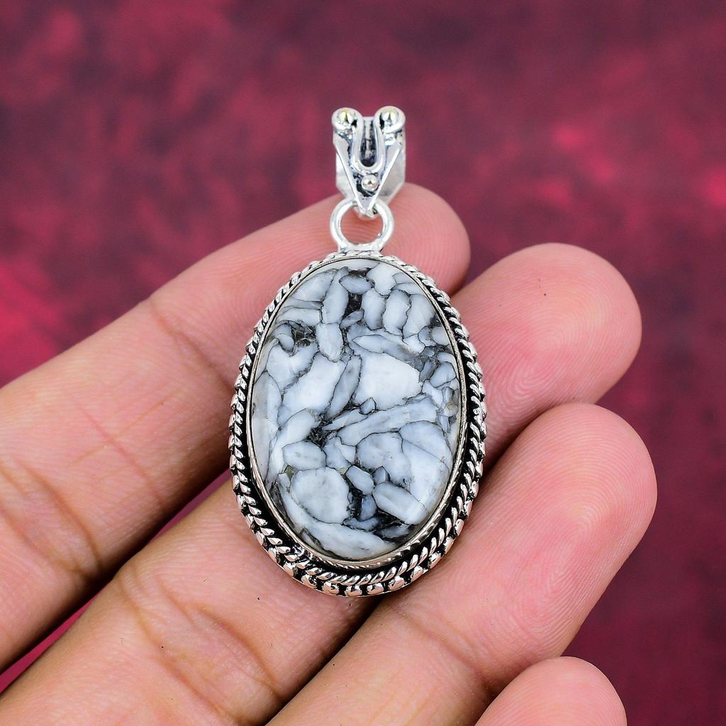 Подвеска Pinolith из стерлингового серебра 925 пробы, подвеска из драгоценных камней ручной работы, ко Дню памяти