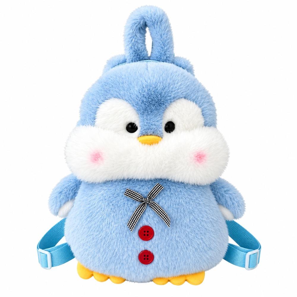 Soft Cartoon Animal Backpack Cartoon Kids Plush Backpack Gifts Penguin School Bag Daily Use
