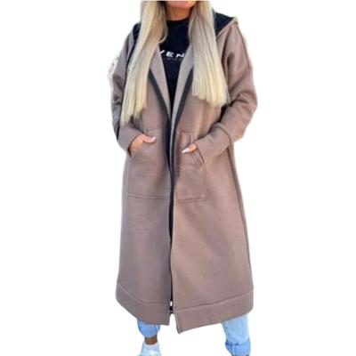 Женский модный повседневный кардиган-жакет однотонного цвета с длинными рукавами