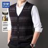 ROMON Men's 100% Pure Cashmere V-Neck Knitted Vest Cardigan