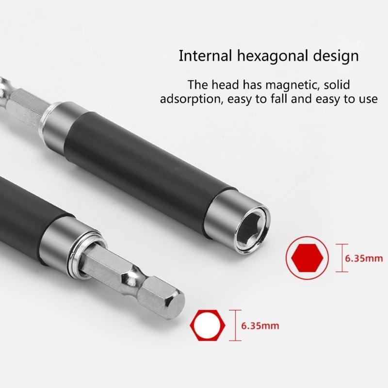 1/4" Hex Shank Extension Rod 6.35mm Hex Extended Rod 80mm Magnetic Quick Change Telescopic Connect Rod