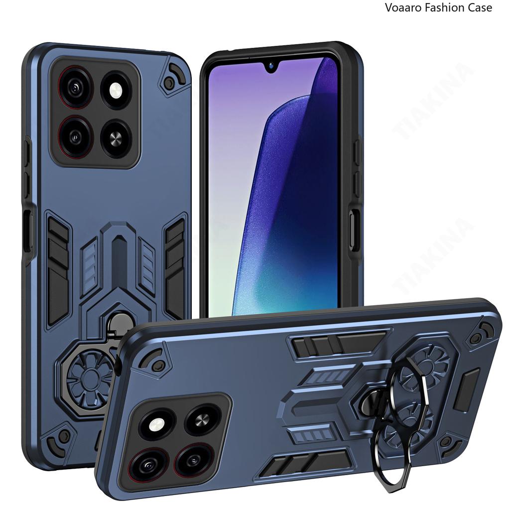 Двойное кольцо-броня для пальца для ZTE Blade A55 Чехол для ZTE Blade A35 Вращающийся металлический кронштейн Подставка Держатель Чехол Противоударная Capa