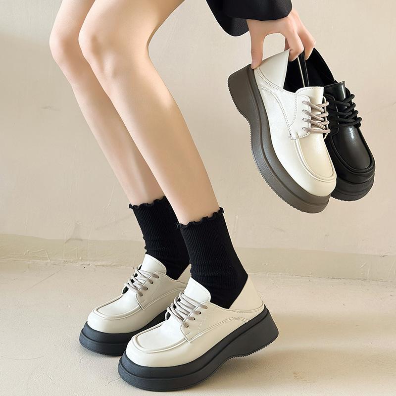 Маленькие кожаные туфли женские туфли весна и осень новые ретро одинарные туфли для повседневной носки мягкая подошва