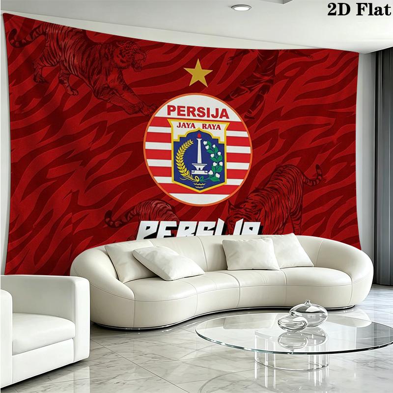 PERSIJA JAKARTA Wall Tapestry Aesthetic Wall Hanging Printed Fabric Blanket Decorative Tapestries for Bedroom Living Room Home Decor