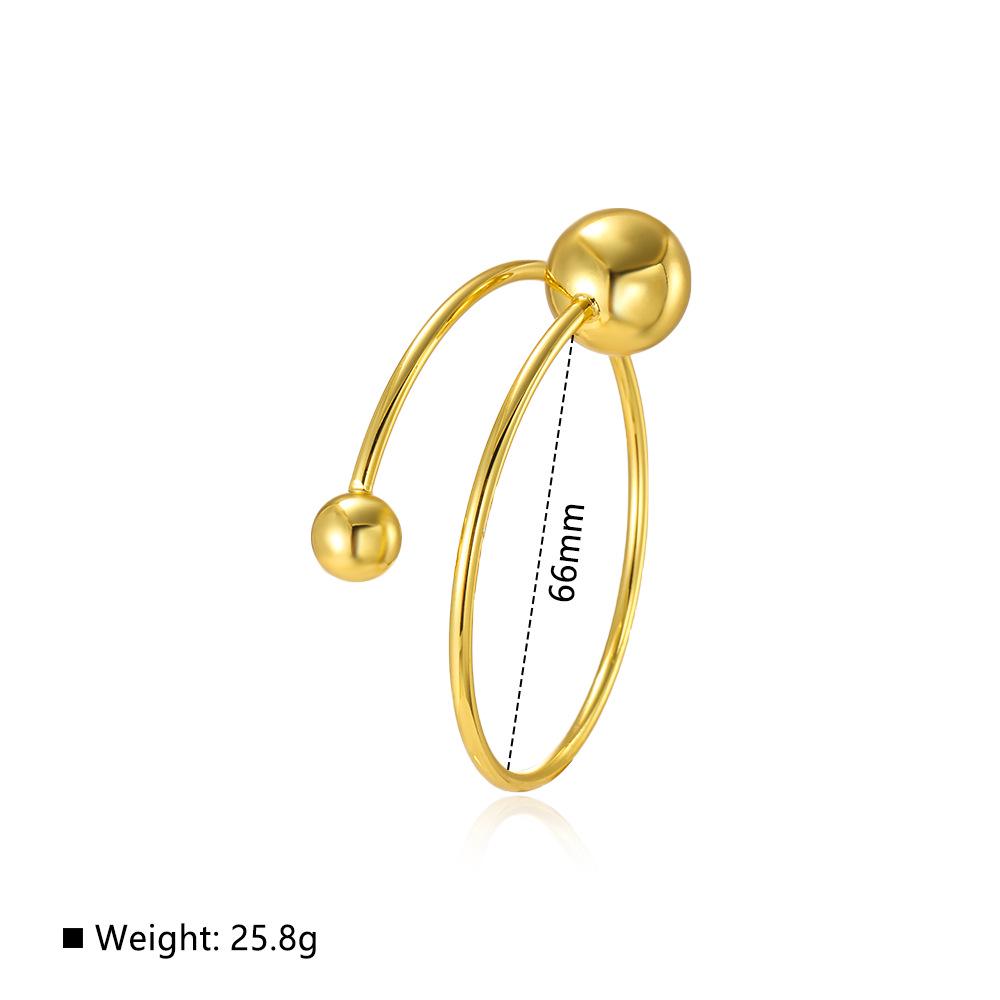 Браслет-бангл с открытым концом, двухслойный, с полыми бусинами с золотым покрытием 18 карат