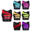 Girls Shiny Rhinestone Decor Dance Top Sleeveless Round Neck Jazz Performance Vest Tank Top