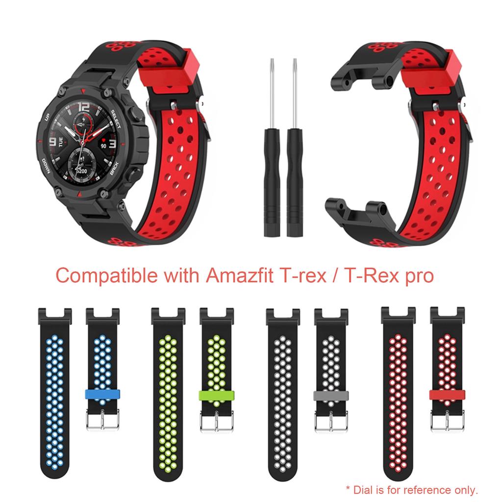 Silicone Watch Band Compatible with Huami Amazfit T-Rex / T-Rex Pro Watch Strap Replacement Band