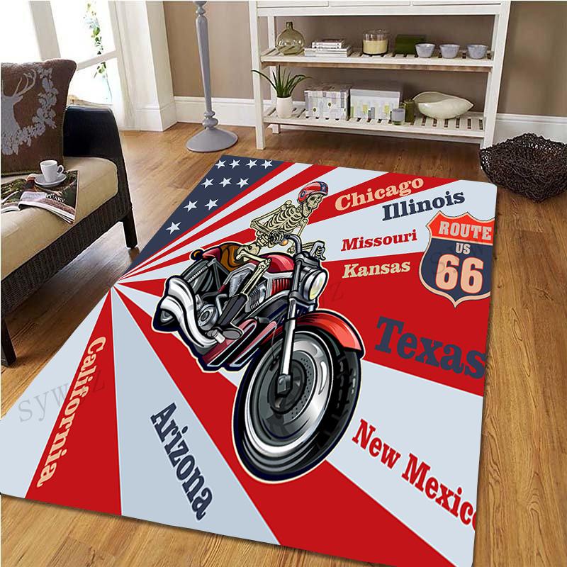 Ретро классический постер с мотоциклом и автомобилем, ковер с 3D принтом, домашний ковер для гостиной, спальни, домашний декор, противоскользящий напольный коврик, дверной коврик