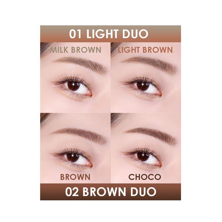 BLING GLOW Карандаш для бровей и набор двойных кистей, 2 шт.