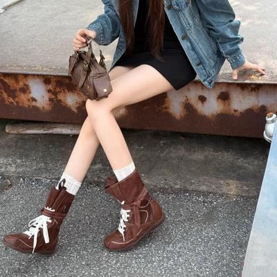 Винтажные кожаные ботинки Мартин женские ковбойские ботинки в тон внутренняя танкетка ремешок короткие ботинки рабочие ботинки