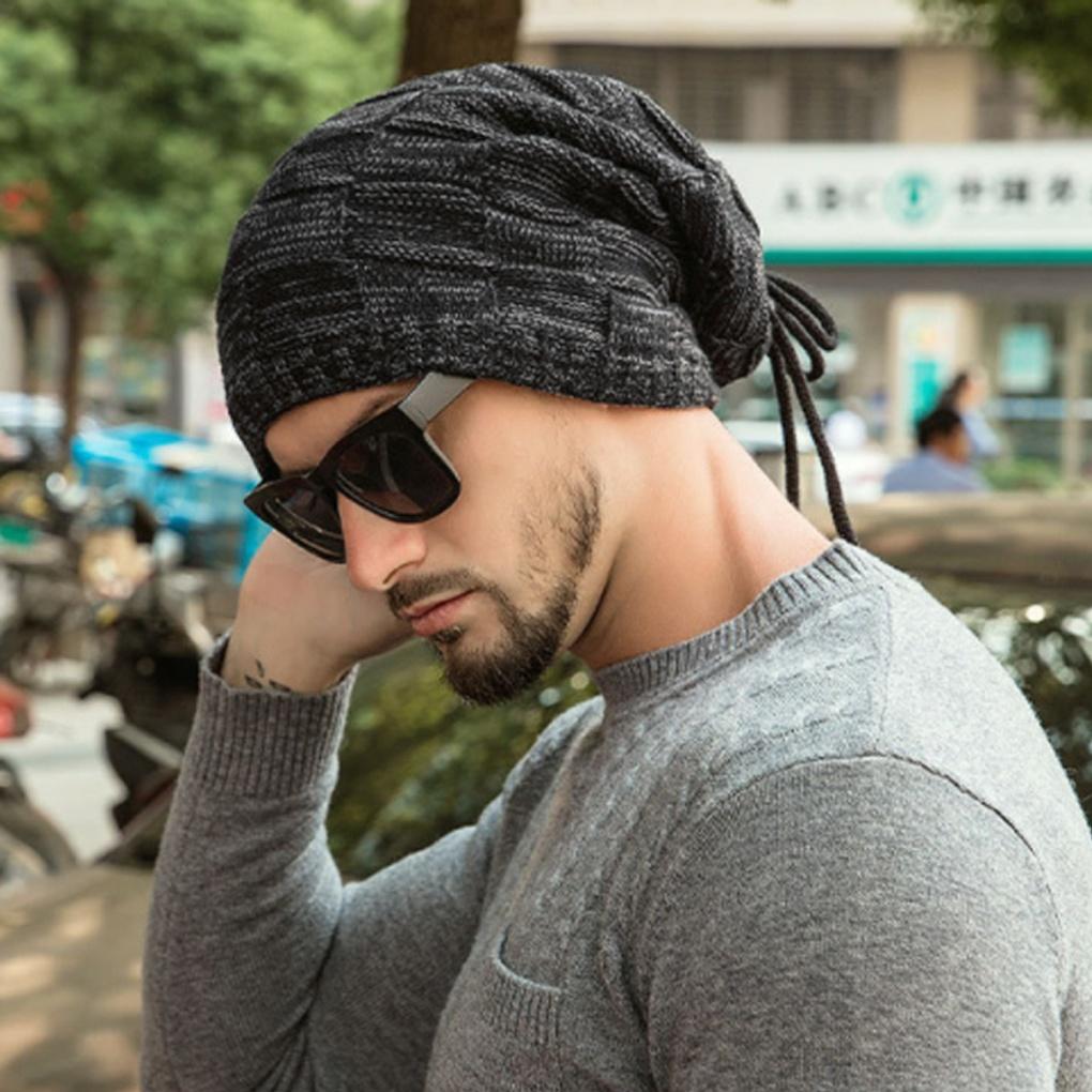 Winter cold weather item, neck warmer and beanie tail knit hat