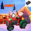 Outdoor Christmas Decorations Santa Claus Vehicle LED Lights Inflatable Model Toys Holiday Gift Props Indoor Party Xmas Decor