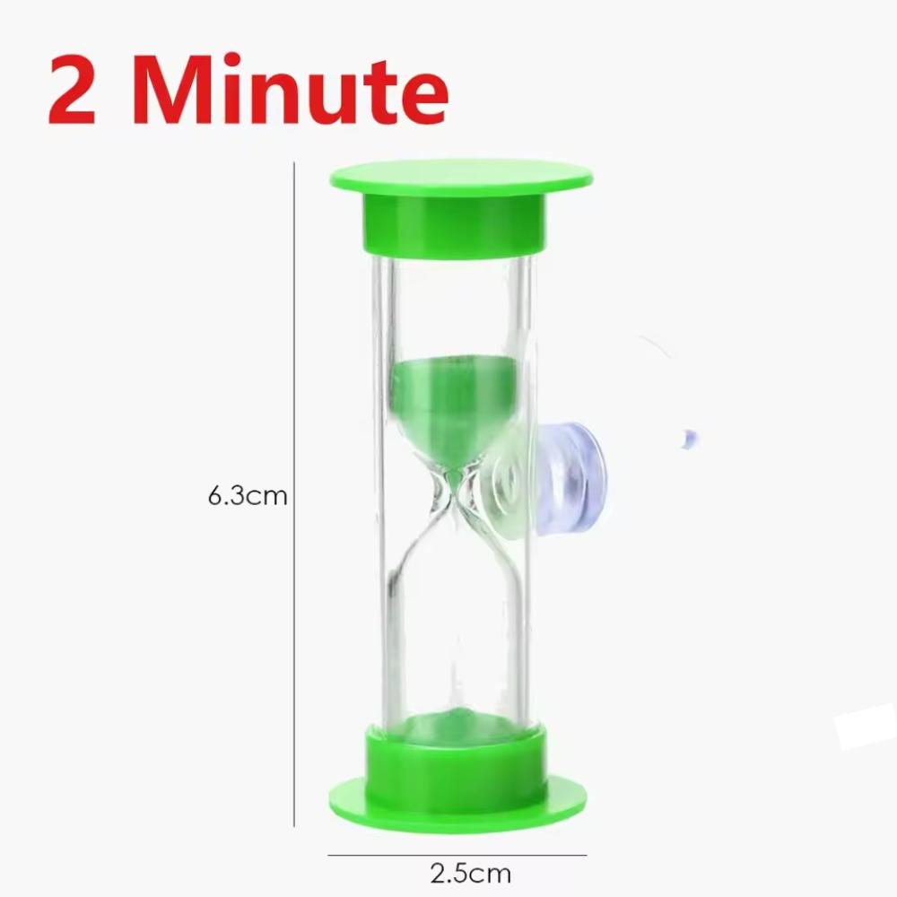 2/3 Minute Creative Hourglass Sandglass Sand Clock With Suction Cup Colorful Hourglasses Plastic for Tooth Brushing Timer Child