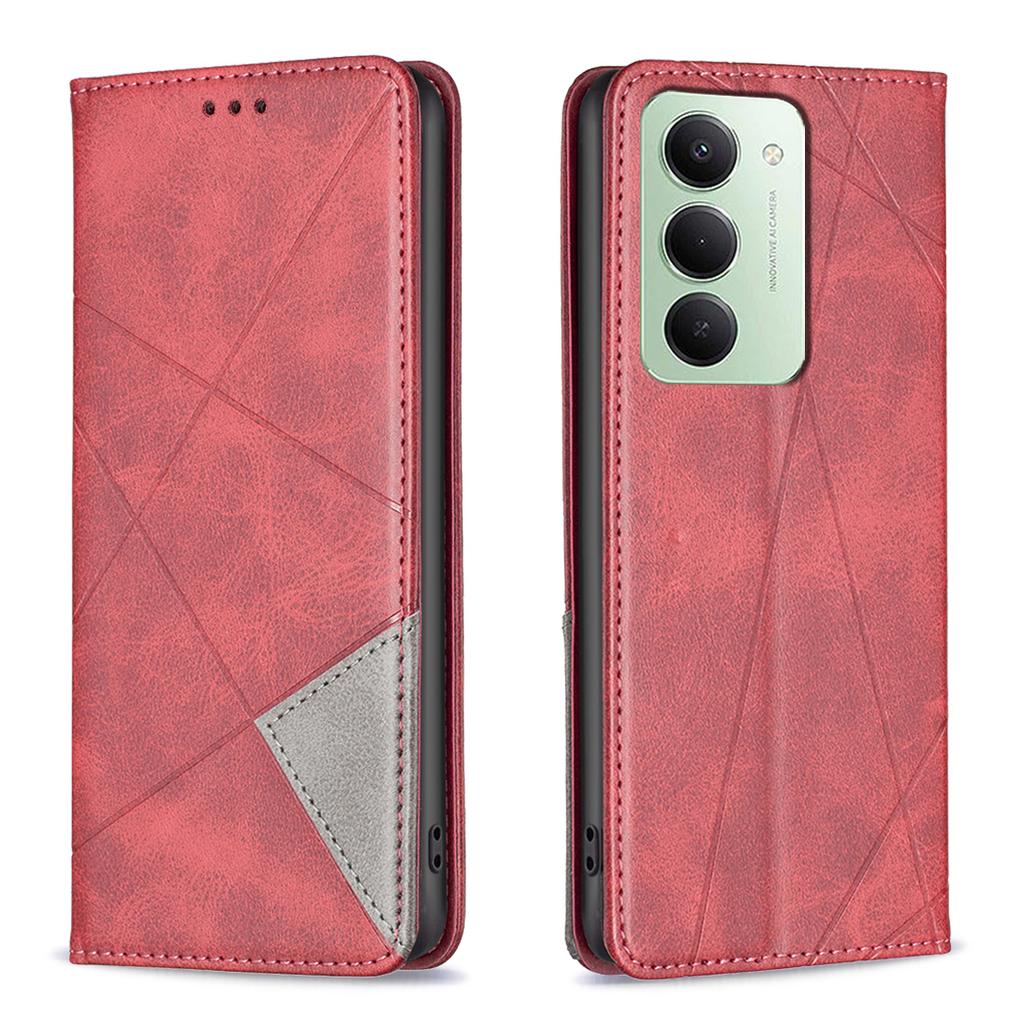 Для Xiaomi Redmi 15 5G (Глобальный) (169 мм) Чехол Слоты для карт Геометрический оттиск Кожаный чехол для телефона