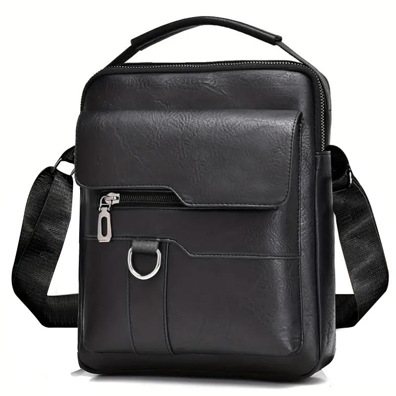 Neutral Style Shoulder Bag for Men and Women, Suitable for Business Travel and Work Pu Solid Color Crossbody Bag.