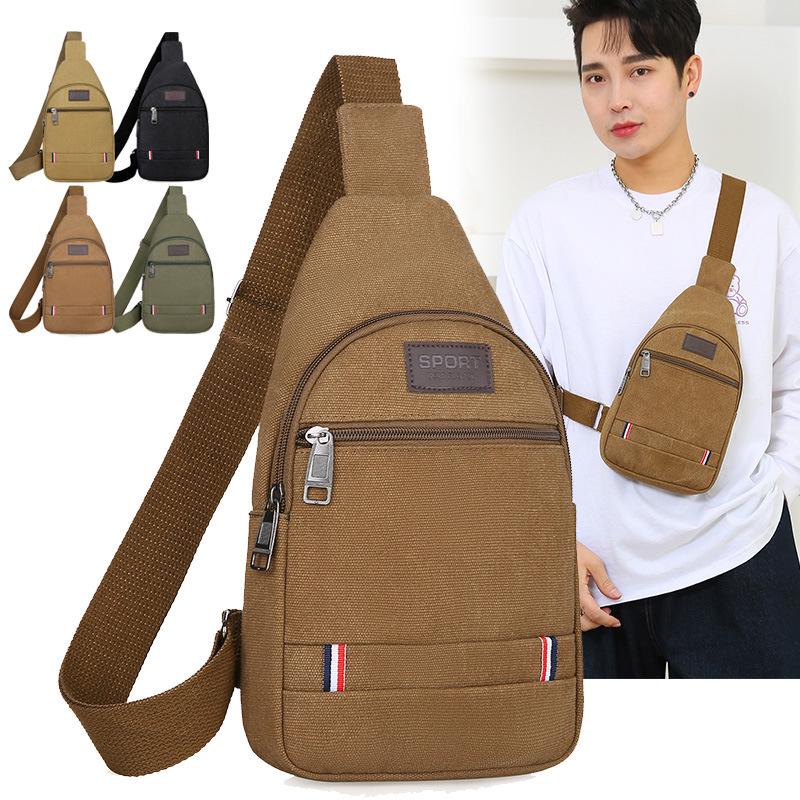 Korean Style Men's Oxford Cloth Crossbody & Waist Bag - Canvas Chest & Shoulder Bag