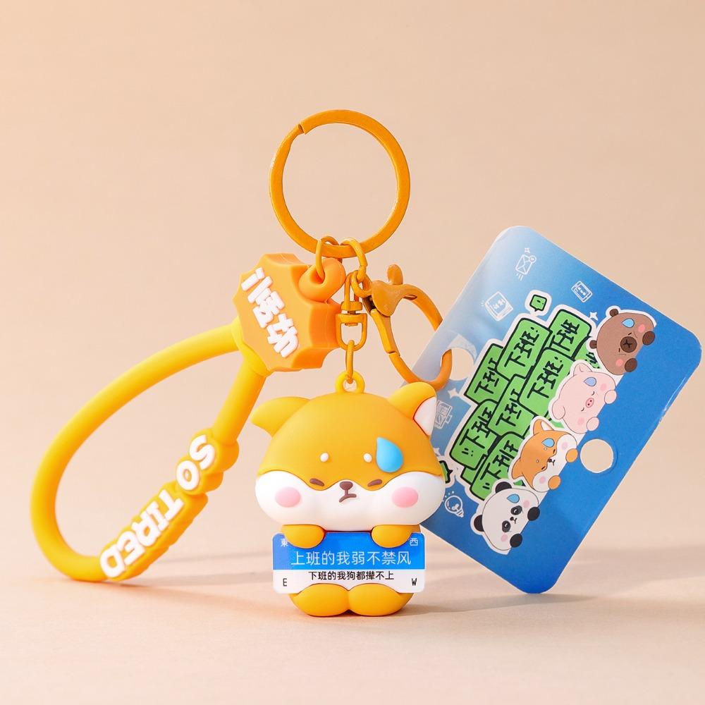 Брелок для ключей Capybara из ПВХ, милый кулон в виде панды из мультфильма, подарок на день рождения для детей