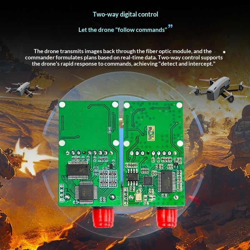 TTL Optical Transceiver Module Wide Compatibility FC Interface 5.5-26V DC Power for Drones Terminal IoT Devices