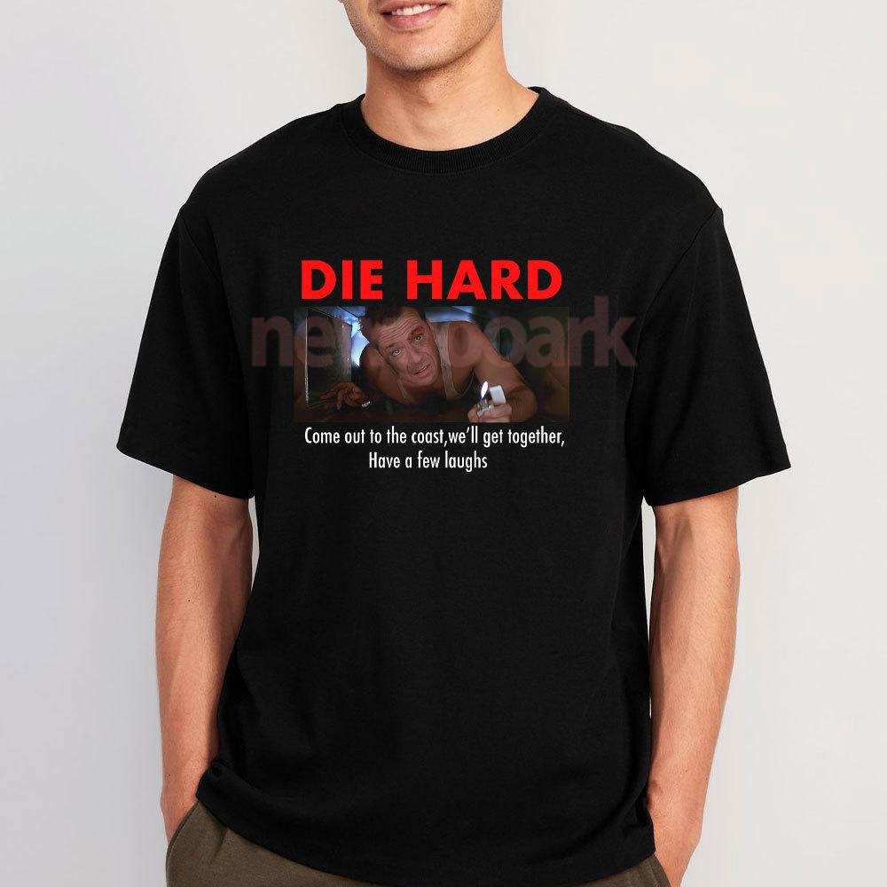 Vintage Film Man T Shirt Die Hard Christmas Movies Printed Tshirt Classic Oneck Fashion Cotton Shortsleev Retro Streetwear