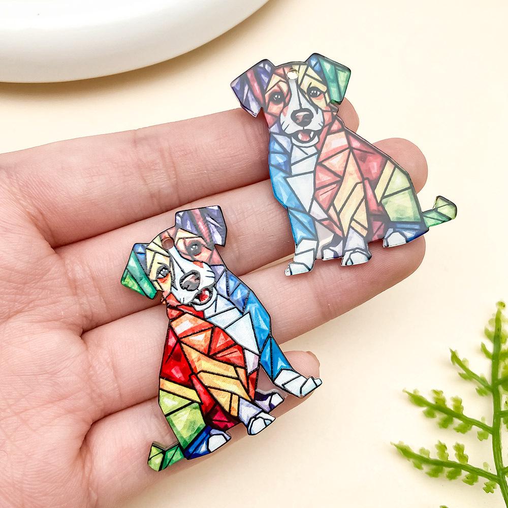 Мультяшная мозаика с животными, акриловый пазл-подвеска для изготовления украшений своими руками