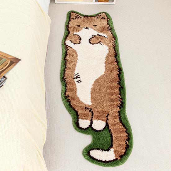 Коврик с изображением мультяшного кота, роскошный, комфортный, имитация кашемира, нескользящий, впитывающий, входной коврик для дома