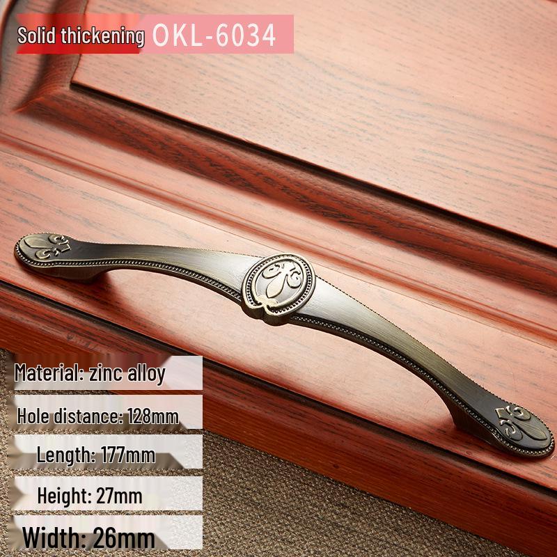 Классические европейские антикварные медные ручки для кухонных шкафов и гардеробов в зеленом и красном цвете