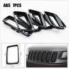 Gloss Black Front Grille Trim Ring Insert Trim For Jeep Grand Cherokee 2014-2016