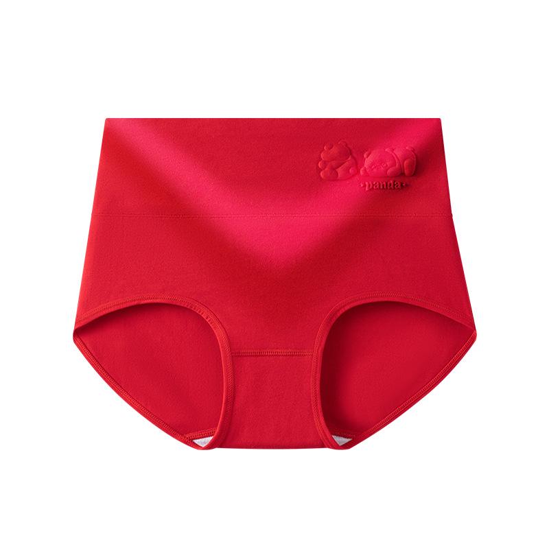 High-Waisted Women's Cotton Briefs - Embossed, Abdomen-Shaping, Warmth for Winter