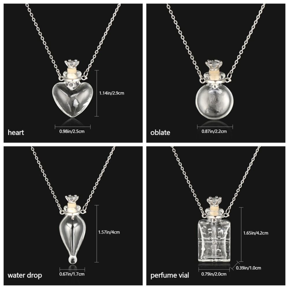 Transparent Openable Necklace Water Drop Mini Bottles Necklace Glaze Vial Pendant Keepsake