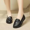 Женские черные нескользящие рабочие туфли KFC из натуральной кожи — удобные повседневные туфли на плоской подошве для мам