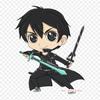 Chibi Kirito Iron On Patches For Clothing Applique Stickers On Clothes Heat-Sensitive Custom Patch