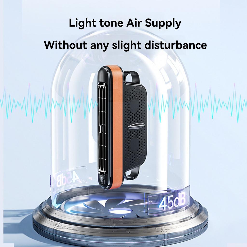 Creative Rear Headrest Seat Fan - USB Powered Dual Turbo Bladeless Quiet Operation for Car Use Portable Personal Cooling with Lightweight Clip-On