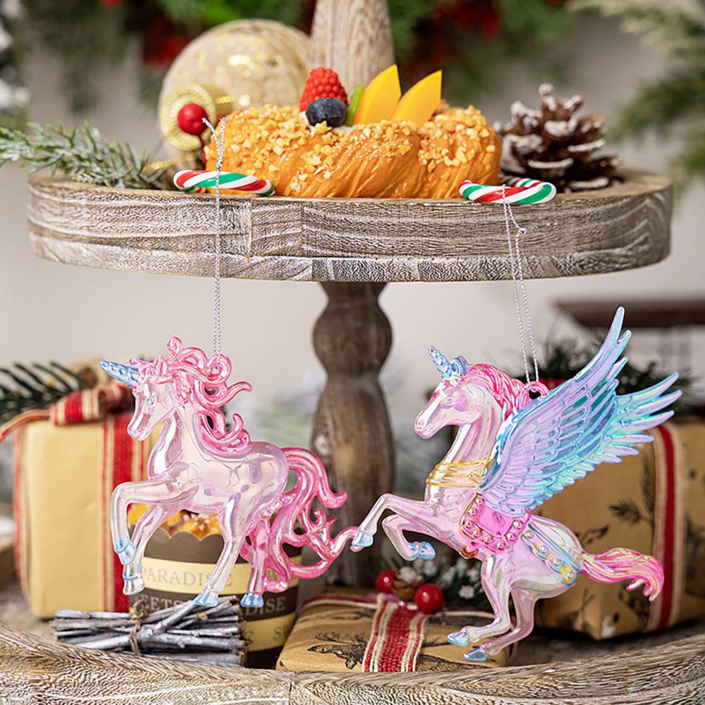 Tree Ornament Festive Winter Acrylic Christmas Ornaments Colorful Snowflake Ballerina Dancer Feather for Xmas Tree Decor