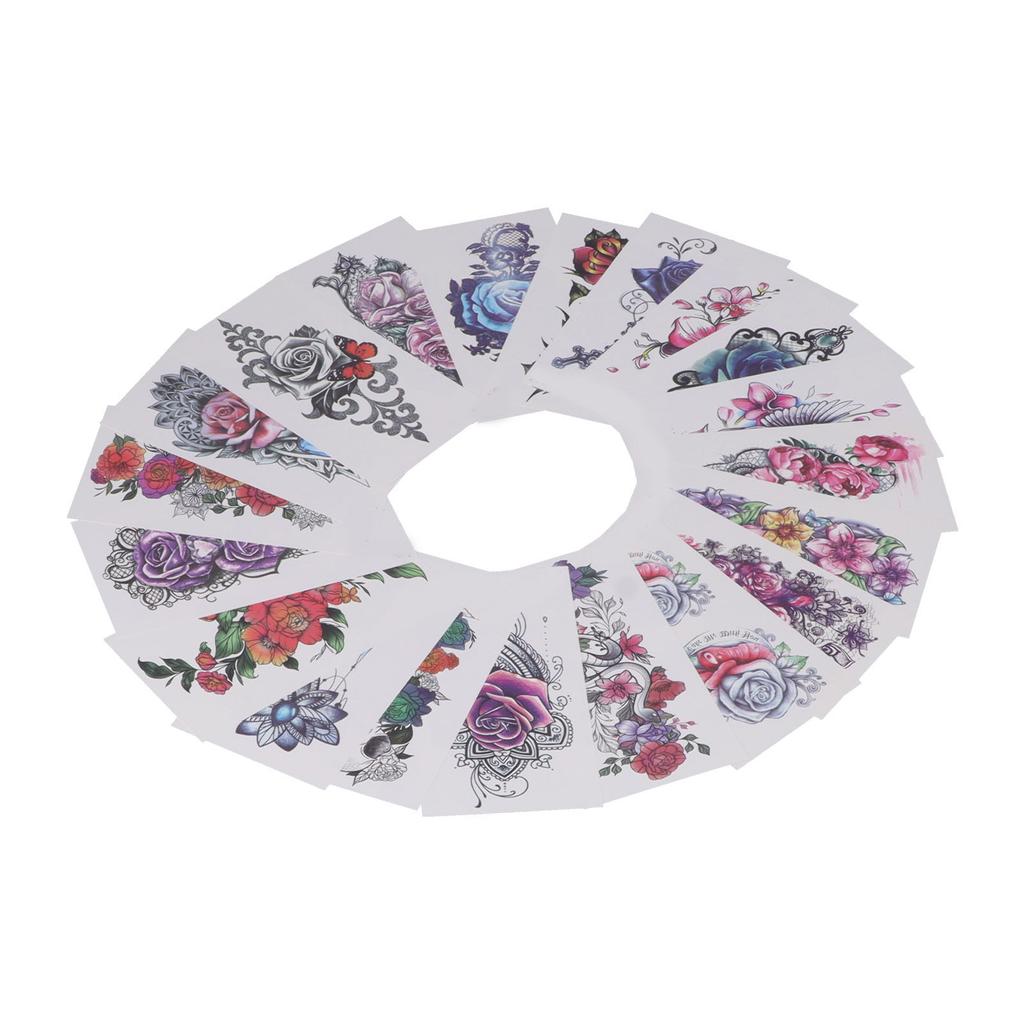 20 шт. Временные тату-наклейки Водостойкие Долговечные Цветочные Поддельные татуировки для женщин