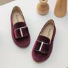 Baby Jam Girls' Metal Ribbon Loafer Wine-Y746