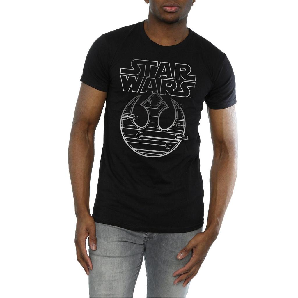 Star Wars Mens The Last Jedi Resistance Logo Metallic T-Shirt