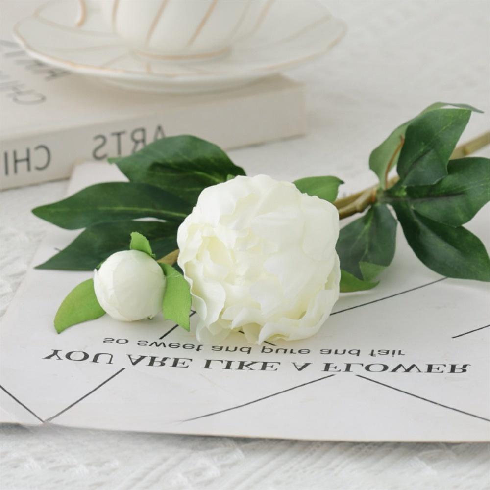 2 Head Artificial Peony Flowers European-Style Fake Peony Bouquet for Home Wedding Decor