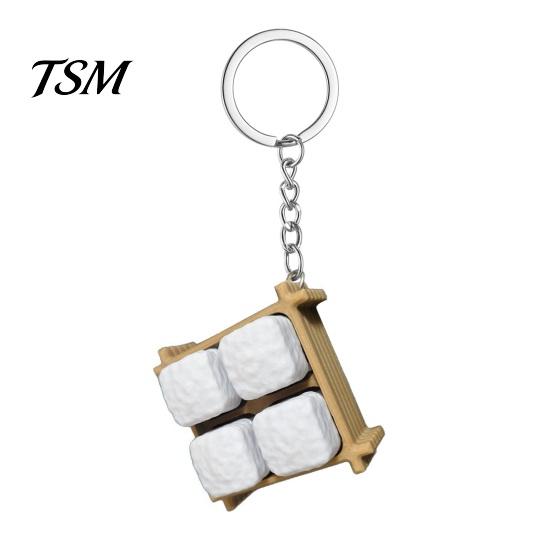 Portable Fidget Keychain Moldy Tofu Keyboard Toy, 3D Printed Tray Finger Desk Toy Clicker, 4-in-1 Push Button Pendant for Stress Relief Anxiety Gadget