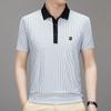 [Футболка с коротким рукавом, эластичная парча с аммиаком] Рубашка поло с лацканами Мужская одежда